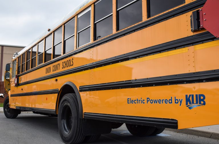Union County Schools unveils first electric school bus, powered by KUB