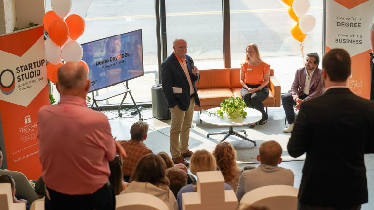 Seven student teams pitch their businesses at the second annual Startup Studio Demo Day