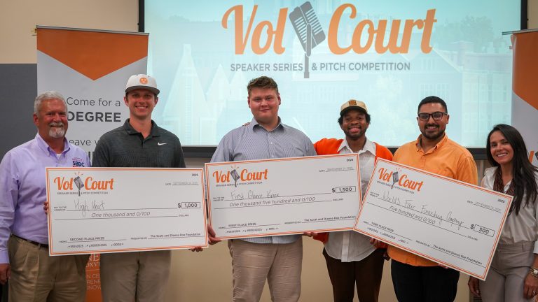 Three students take home $3,000 in prize money through the Vol Court Idea Pitch Competition