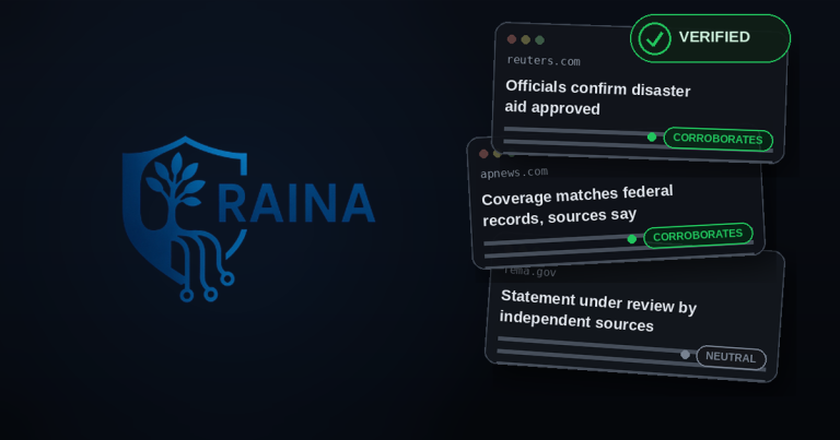 Raina helps newsrooms verify content before it becomes a headline